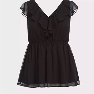 Torrid Elegant Black V-Neck Top